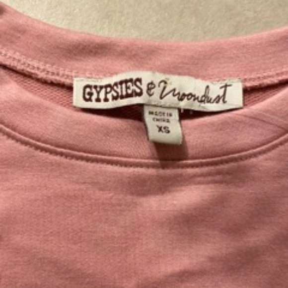 Gypsies and Moondust Long Sleeve Drop Shoulder Peplum Sweater in Pink - Picture 5 of 5